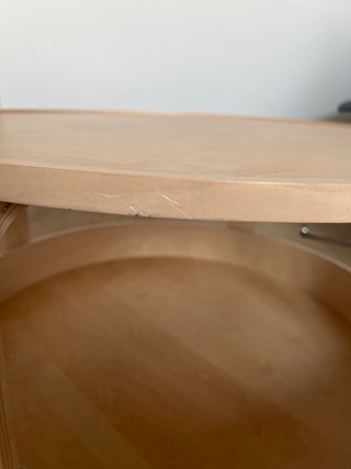 Mesita auxiliar redonda de madera