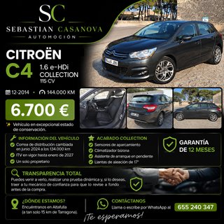 🔥CITROËN C4 1.6 E-HDI | 2014  | 1 PROPIETARIO🔥