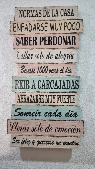 Cuadro Decorativo Normas de la Casa