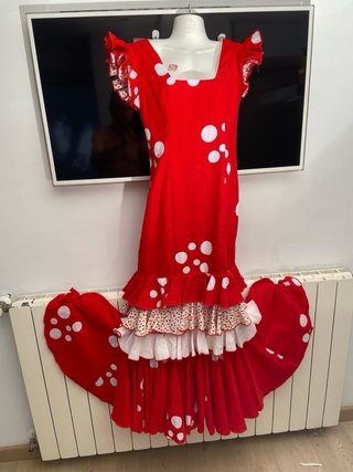 226 Flamenco Rojo Lunares Blanco Talla Única