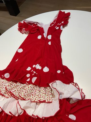 226 Flamenco Rojo Lunares Blanco Talla Única