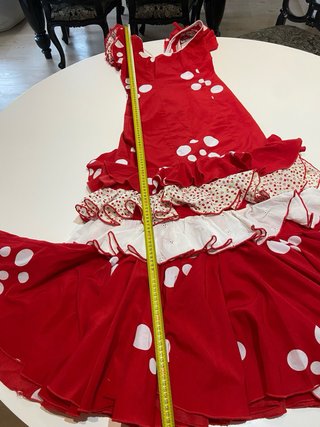 226 Flamenco Rojo Lunares Blanco Talla Única