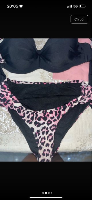 Costume da bagno leopardato rosa e nero