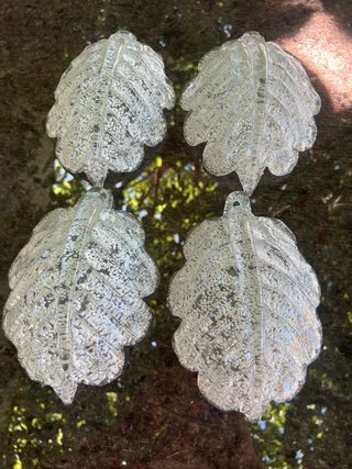 4 Hojas Decorativas Cristal Transparente murano