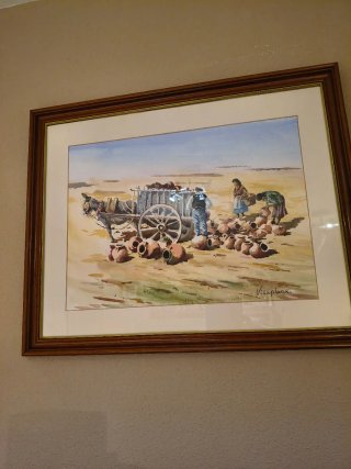 Cuadro con paisaje rural firmado Vilaplana