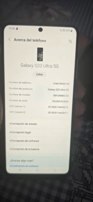 Samsung Galaxy S20 Ultra Negro