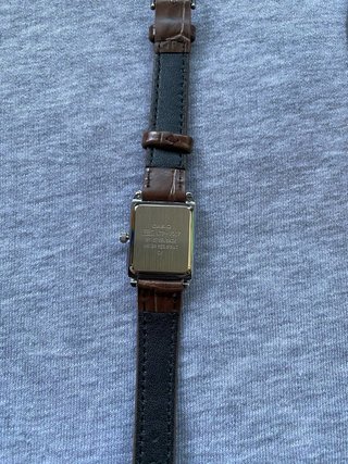 Reloj Casio Rectangular Correa Marrón
