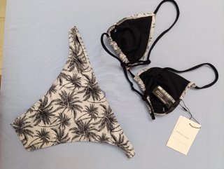 Bikini Zara Palmeras Blanco y Negro