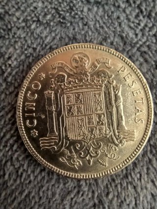 Moneda 5 Pesetas Franco 1949 Estrella 50