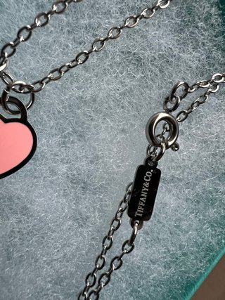 Collar Tiffany & Co. Doble Corazón Rosa y Plata