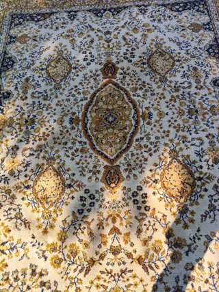 Alfombra clásica 200x240 cm beige y oro