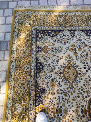 Alfombra clásica 200x240 cm beige y oro