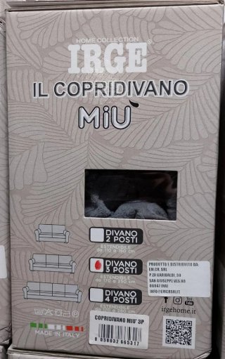 Copridivano Miu Grigio Chiaro