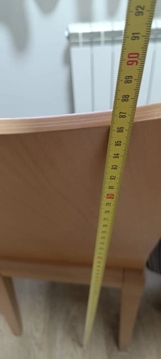 4 Sillas Comedor Madera y Tela