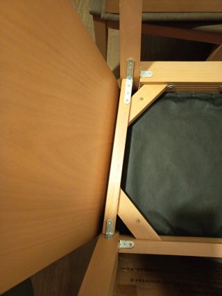 4 Sillas Comedor Madera y Tela
