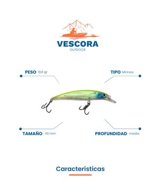 Lote Spinning | 5 Minnows + Vinilos + Caja Pesca