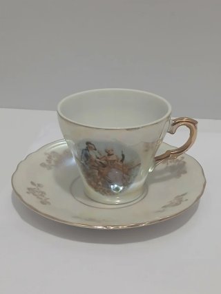 Juego Café/Té Vintage Porcelana y Oro 640513926