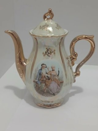 Juego Café/Té Vintage Porcelana y Oro 640513926