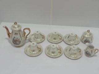 Juego Café/Té Vintage Porcelana y Oro 640513926