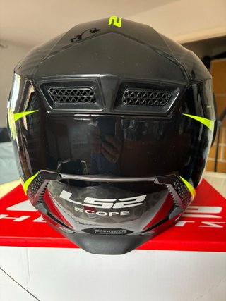 Casco Modular LS2 FF902 SCOPE SKID Negro-flúor