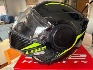 Casco Modular LS2 FF902 SCOPE SKID Negro-flúor