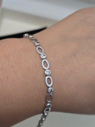 Pulsera Plata 925 Ovalos y Circonitas