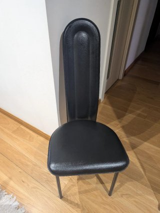 Conjunto 6 Sillas Polipiel Negro y patas de acero