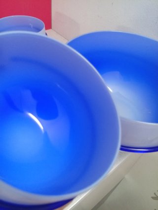 Set 5 Insalatiere Vintage Vetro Blu