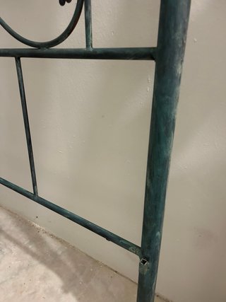 Cabecero forja verde y dorado 150