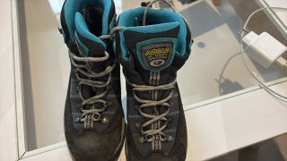 Botas de montaña Asolo Vibram negras/turquesa