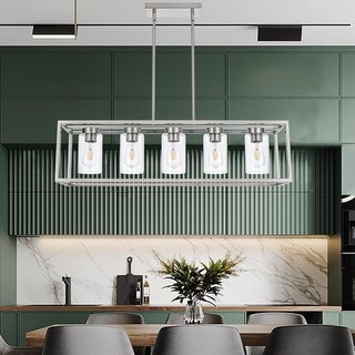 Lámpara de Techo Industrial cristal 5 Luces 90cm