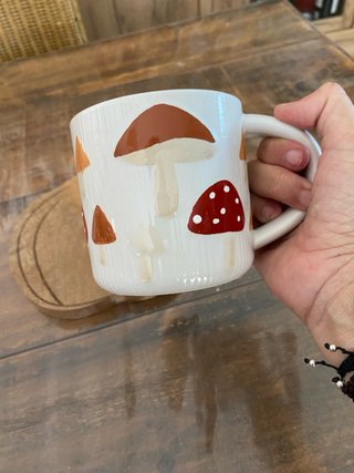 Taza cerámica otoño setas 3D