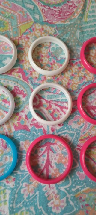 Pulseras niña flamenca blancas y rosas