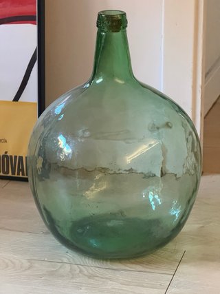 Jarrón de cristal verde grande xl