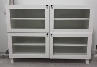 2 Muebles Almacenaje Cristal Blanco