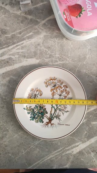 4 Piattini da pane con decorazione floreale