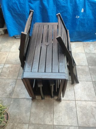 Mesa y 4 Sillas Plegables Exterior