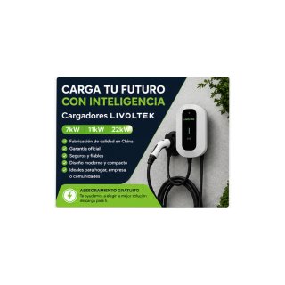 Cargador coche eléctrico 7, 11 o 22 kW