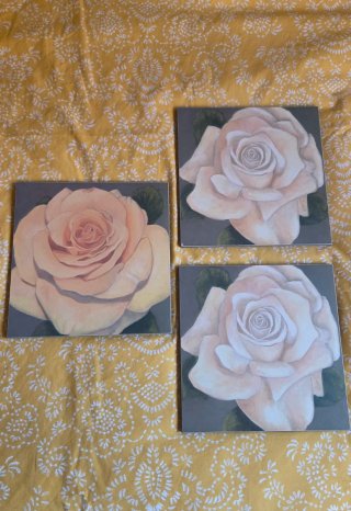 Cuadros de rosas pintadas