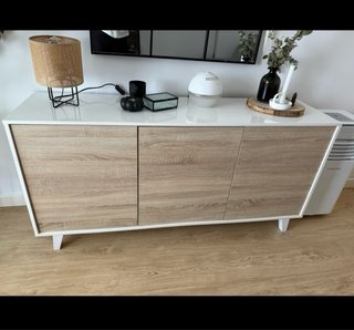 Aparador moderno blanco y madera
