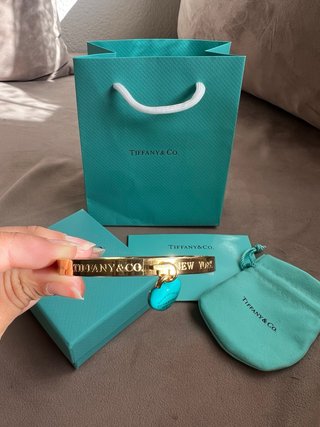 Pulsera inspo Tiffany & Co. Corazón Azul Dorado