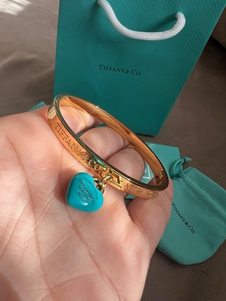 Pulsera inspo Tiffany & Co. Corazón Azul Dorado