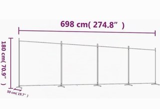 Biombo Divisor 4 Paneles Gris