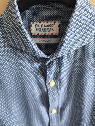 Camisa El Ganso Azul y Blanca
