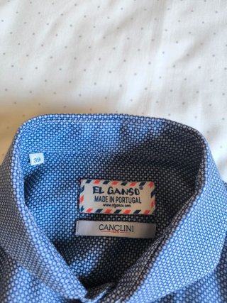 Camisa El Ganso Azul y Blanca