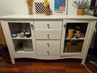 Aparador Buffet Cocina HOMCOM Blanco Cristal