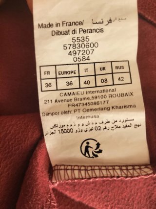 Vestido Camaïeu Bordeau