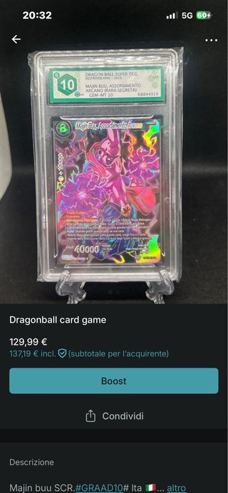 Dragon Ball Super TCG Majin Buu SCR GEM-MT 10