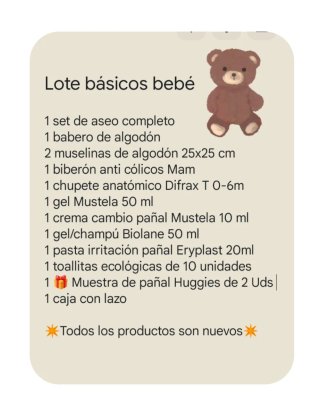 Lote bebé: Mustela/Biolane/Mam/ muselinas y otros