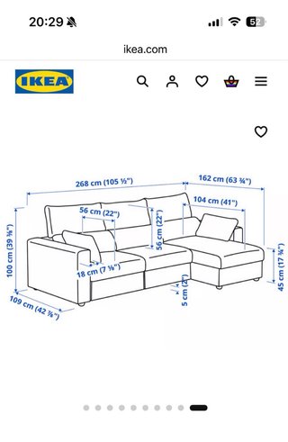 Sofá 3 plazas chaiselongue Ikea ESKILSTUNA